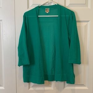 JM Collection Size Medium Emerald Green Cardigan